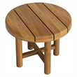 Eleni 20-Inch Round Outdoor Teak Wood Side Table in Natural