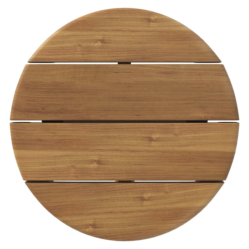 Eleni 20-Inch Round Outdoor Teak Wood Side Table in Natural