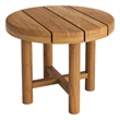 Eleni 20-Inch Round Outdoor Teak Wood Side Table in Natural