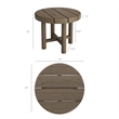 Eleni 20-Inch Round Outdoor Teak Wood Side Table in Weathered Gray Teak