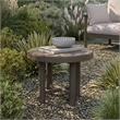 Eleni 20-Inch Round Outdoor Teak Wood Side Table in Weathered Gray Teak