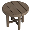 Eleni 20-Inch Round Outdoor Teak Wood Side Table in Weathered Gray Teak