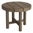Eleni 20-Inch Round Outdoor Teak Wood Side Table in Weathered Gray Teak