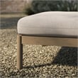 Eleni Square Outdoor Teak Wood Ottoman in Weathered Gray Pebble