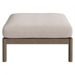 Eleni Square Outdoor Teak Wood Ottoman in Weathered Gray Pebble