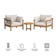 Eleni 3-Piece Outdoor Teak Wood Furniture Set in Natural Sail