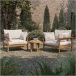 Eleni 3-Piece Outdoor Teak Wood Furniture Set in Natural Sail