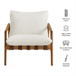 Nomi Outdoor Teak Wood Sling Chair in Natural White