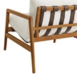 Nomi Outdoor Teak Wood Sling Chair in Natural White