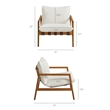 Nomi Outdoor Teak Wood Sling Chair in Natural White