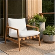 Nomi Outdoor Teak Wood Sling Chair in Natural White