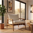 Nomi Outdoor Teak Wood Sling Chair in Natural White