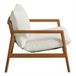Nomi Outdoor Teak Wood Sling Chair in Natural White