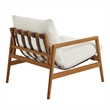 Nomi Outdoor Teak Wood Sling Chair in Natural White