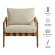 Nomi Outdoor Teak Wood Sling Chair in Natural Sand