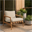 Nomi Outdoor Teak Wood Sling Chair in Natural Sand
