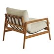 Nomi Outdoor Teak Wood Sling Chair in Natural Sand