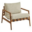 Nomi Outdoor Teak Wood Sling Chair in Natural Sand