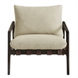 Nomi Outdoor Teak Wood Sling Chair in Dark Brown Sand