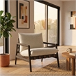Nomi Outdoor Teak Wood Sling Chair in Dark Brown Sand