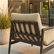 Nomi Outdoor Teak Wood Sling Chair in Dark Brown Sand