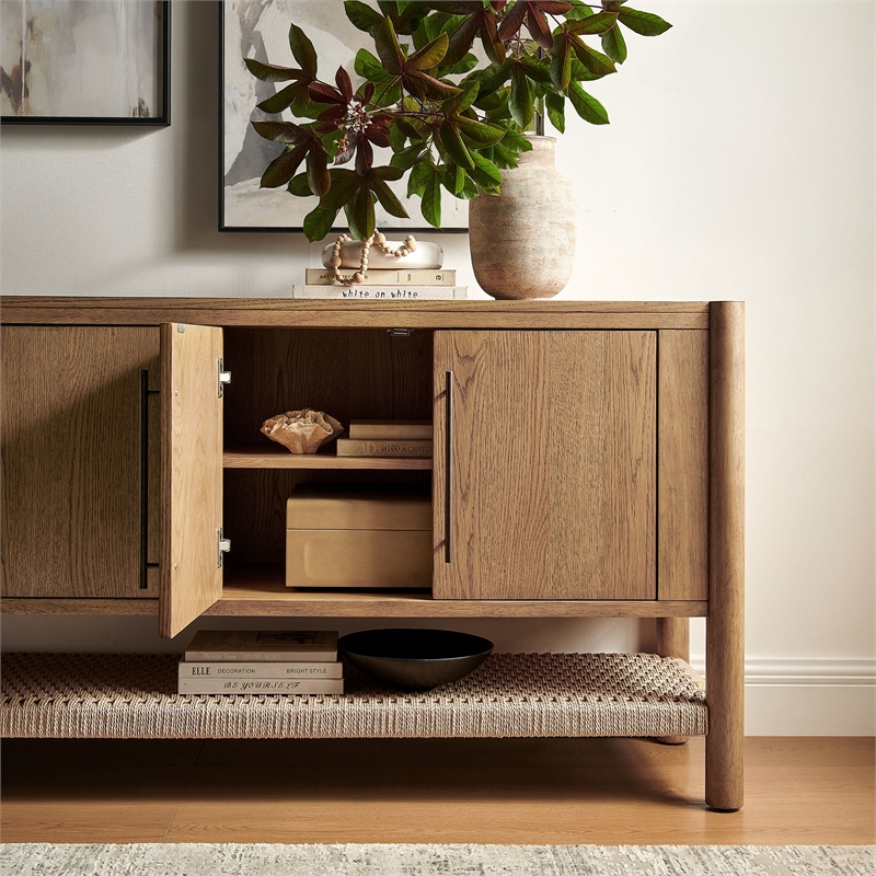 Taschen 4-Door Wood Sideboard Cabinet in Weathered Oak Natural