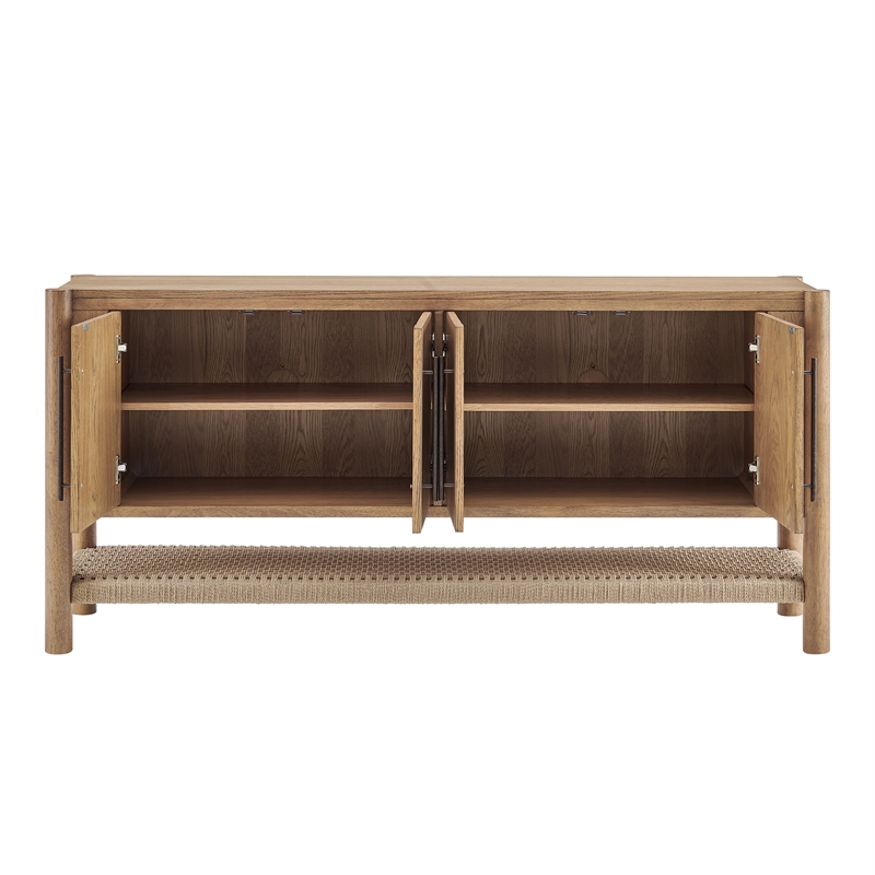 Taschen 4-Door Wood Sideboard Cabinet in Weathered Oak Natural