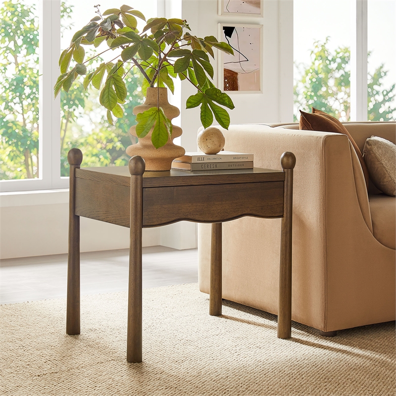 Darcy Wood Nightstand or Side Table in Walnut