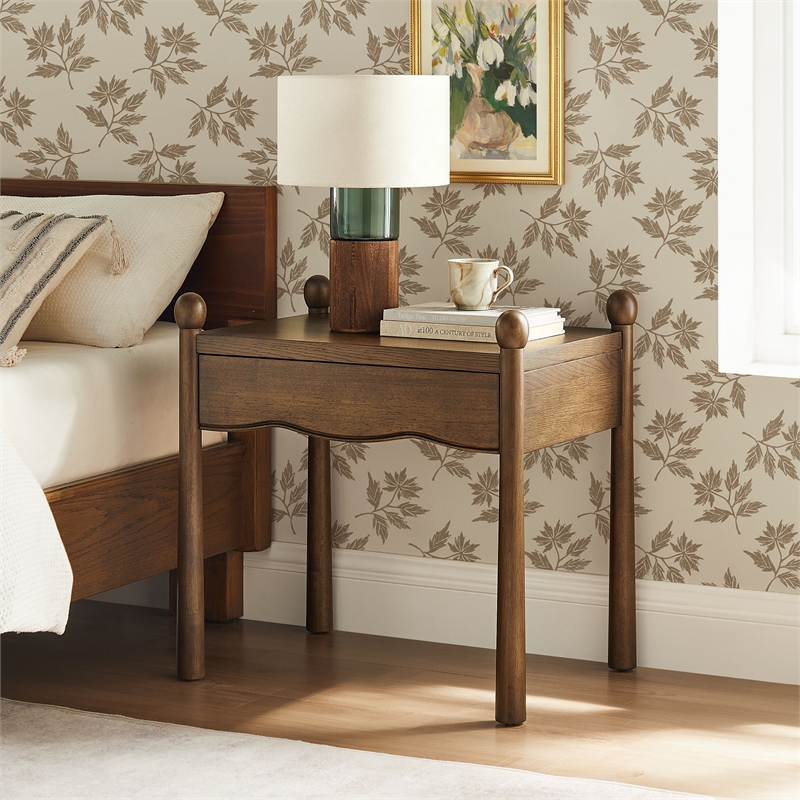 Darcy Wood Nightstand or Side Table in Walnut