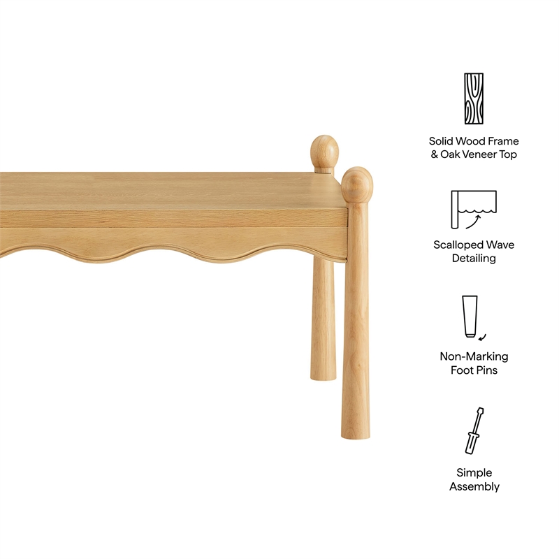 Darcy 46 Inch Wood Coffee Table in Oak