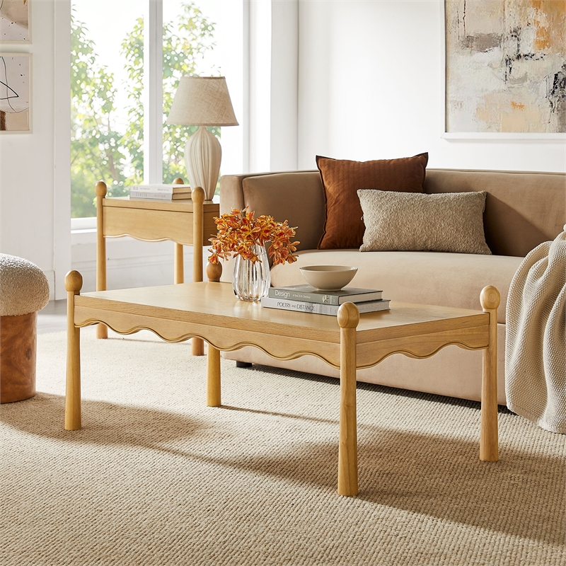 Darcy 46 Inch Wood Coffee Table in Oak