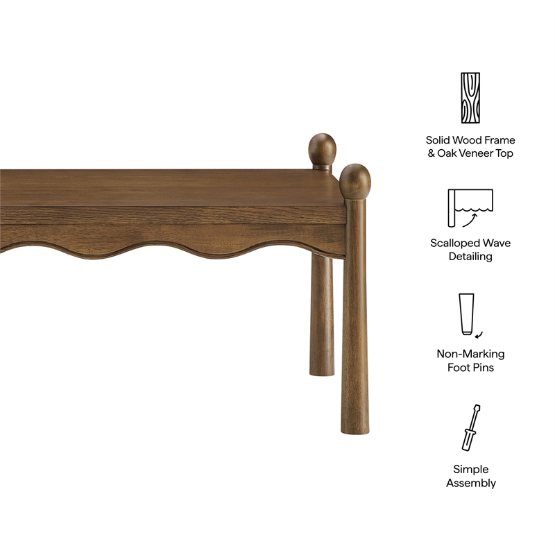 Darcy 46 Inch Wood Coffee Table in Walnut