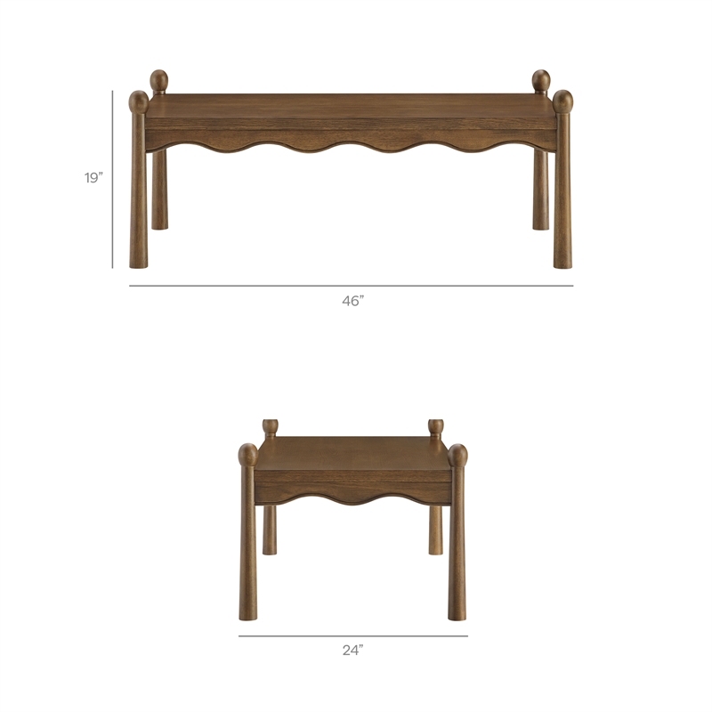 Darcy 46 Inch Wood Coffee Table in Walnut