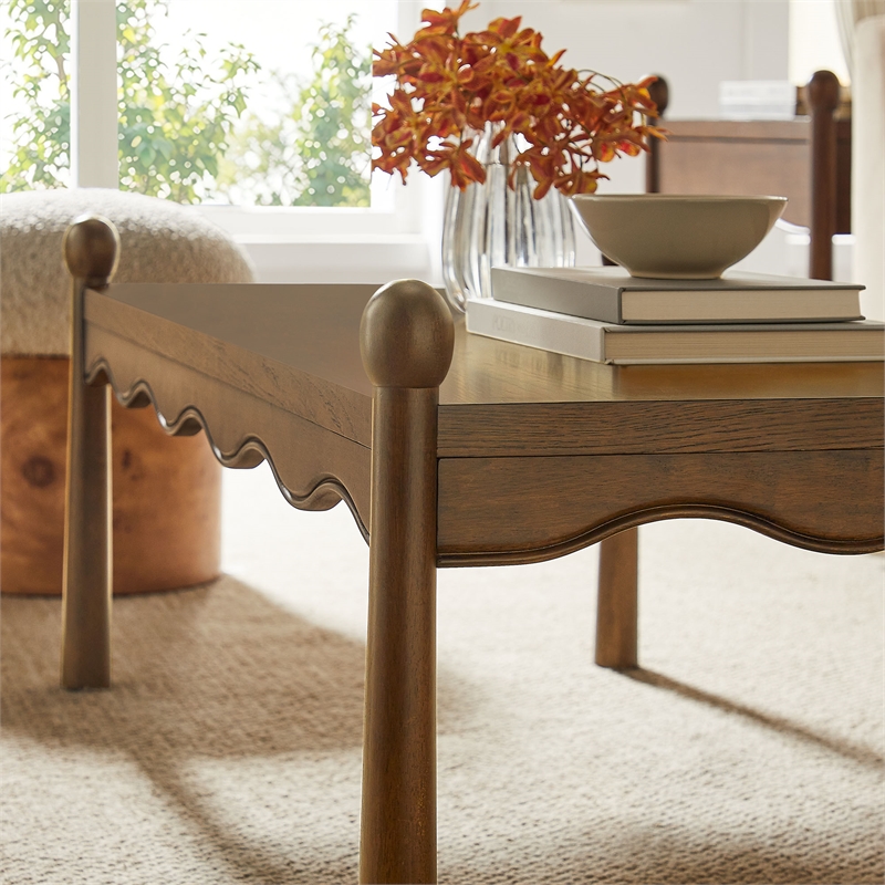 Darcy 46 Inch Wood Coffee Table in Walnut