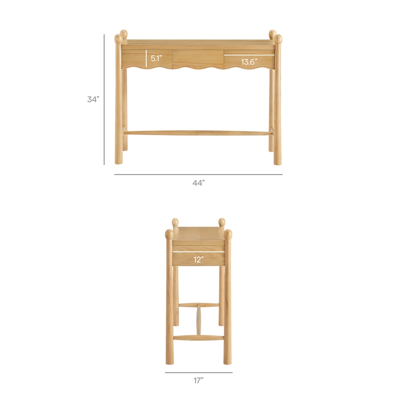 Darcy 44 Inch Wood Console Table in Oak