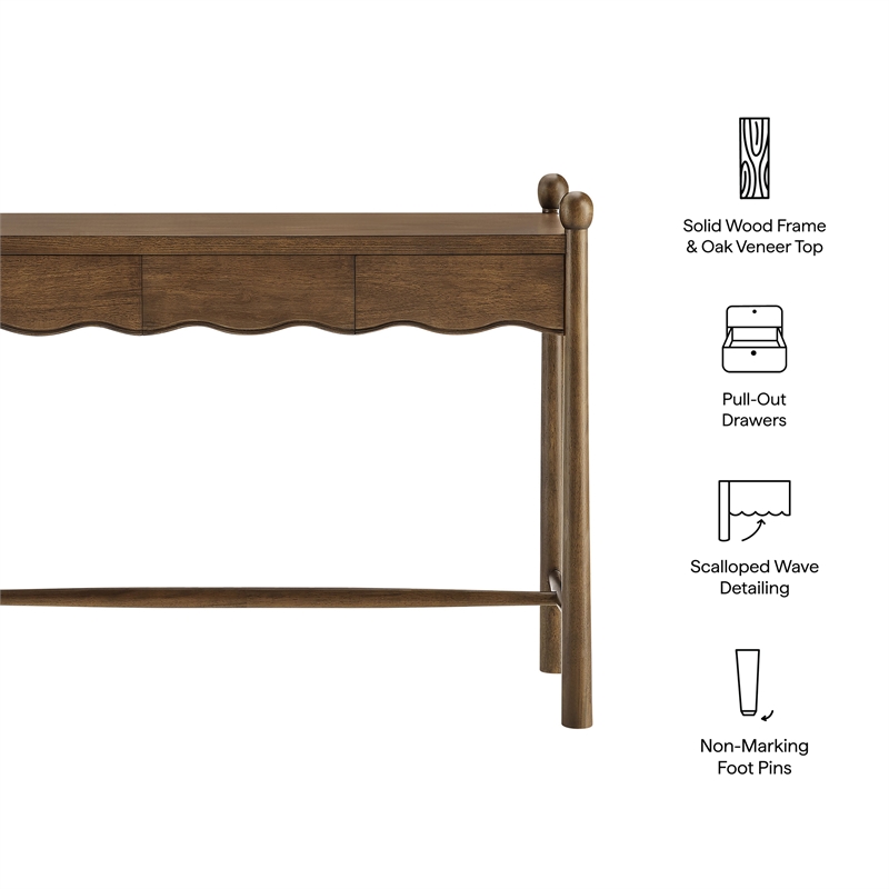 Darcy 44 Inch Wood Console Table in Walnut