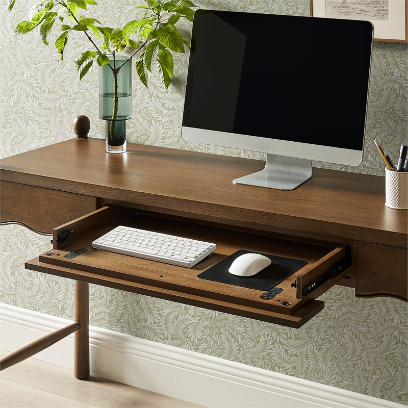 Darcy 62 Inch Wood Computer Desk in Walnut