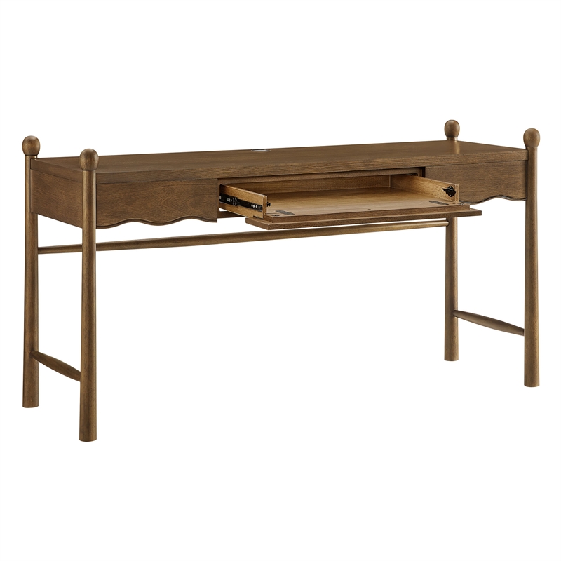 Darcy 62 Inch Wood Computer Desk in Walnut