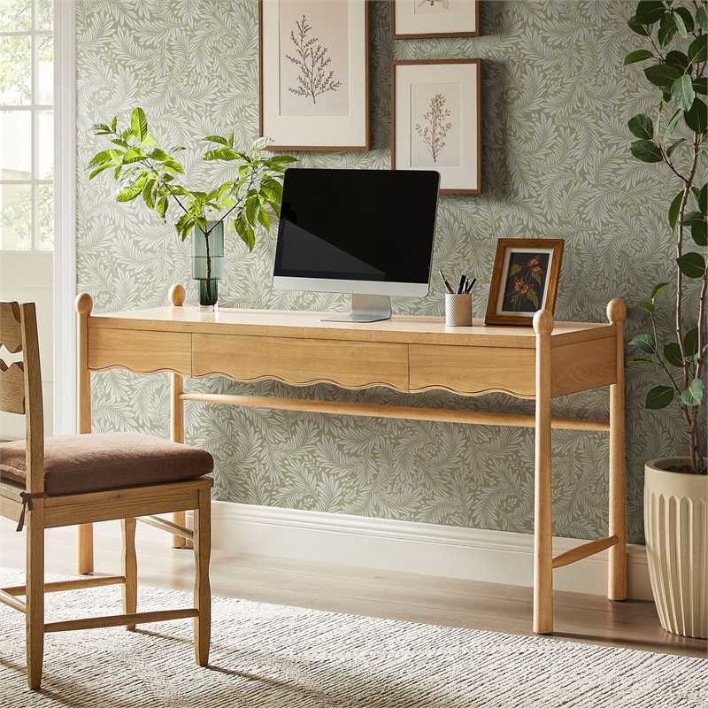 Darcy 62 Inch Wood Computer Desk in Oak