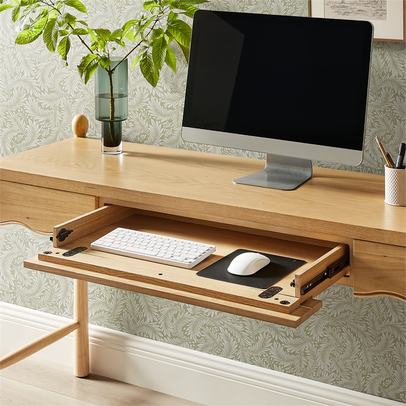 Darcy 62 Inch Wood Computer Desk in Oak