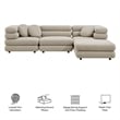 Jubilee 4-Piece Upholstered Modular Sofa Set in Linen