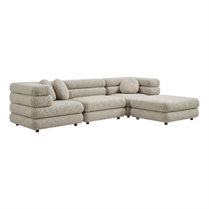 Jubilee 4-Piece Upholstered Modular Sofa Set in Linen
