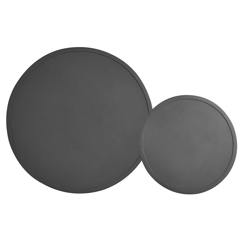 Modway Porta 2 Piece Nesting Outdoor Aluminum Coffee Table Set in Charcoal Anthracite