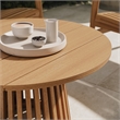 Lane 31 Inch Round Outdoor Teak Wood Coffee Table in Natural