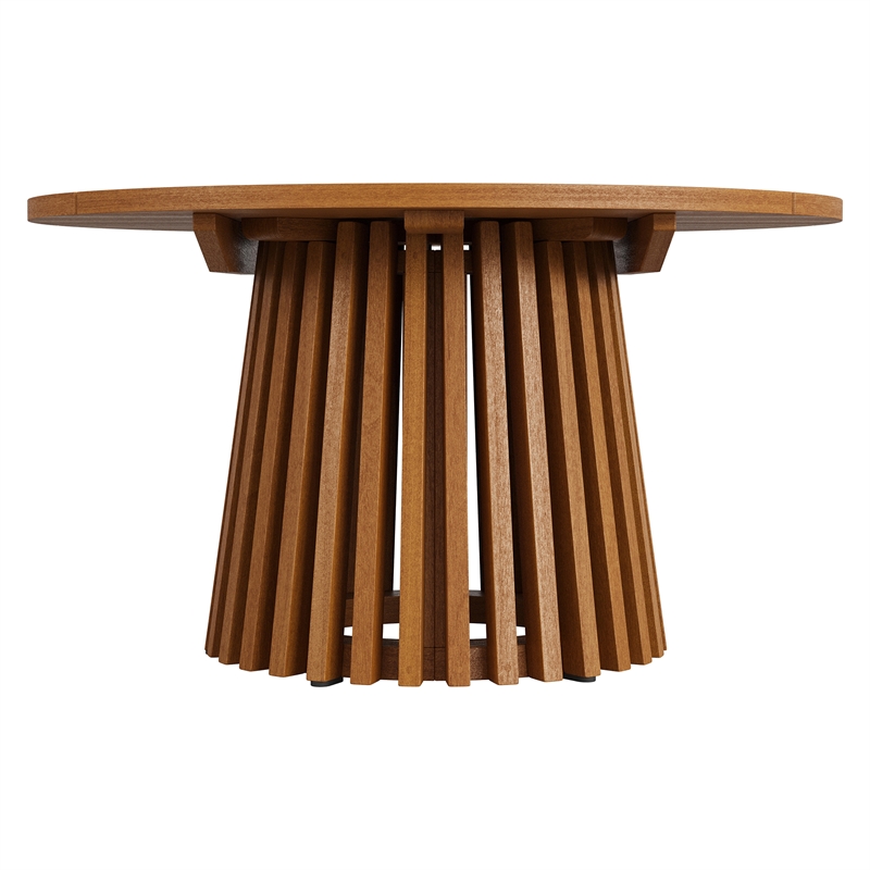 Lane 31 Inch Round Outdoor Teak Wood Coffee Table in Natural