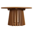 Lane 31 Inch Round Outdoor Teak Wood Coffee Table in Natural