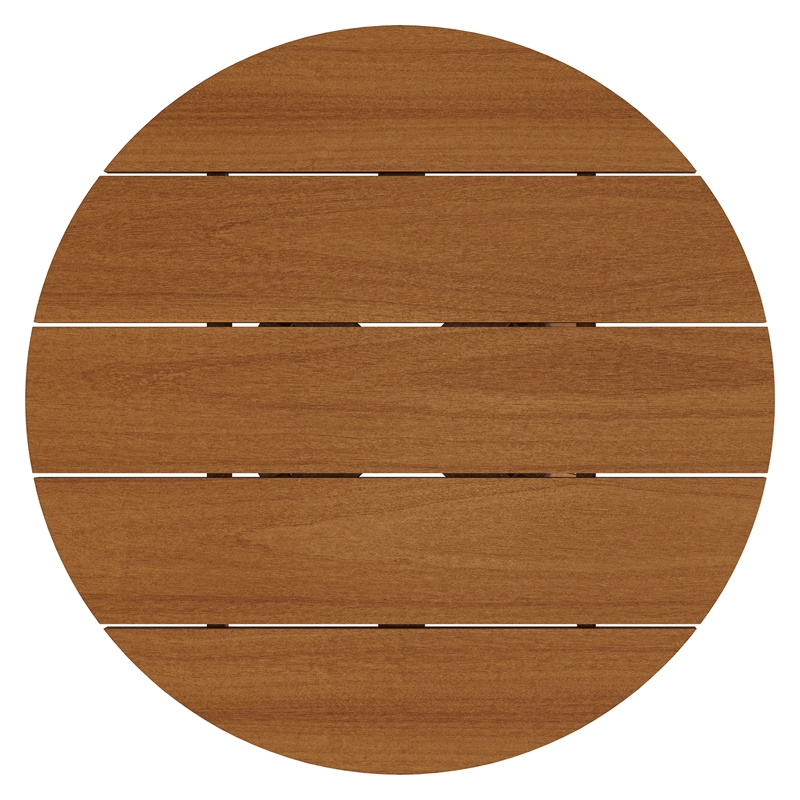 Lane 31 Inch Round Outdoor Teak Wood Coffee Table in Natural