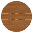 Lane 31 Inch Round Outdoor Teak Wood Coffee Table in Natural