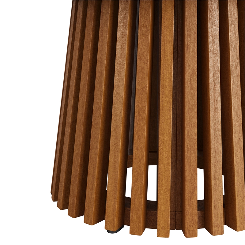 Lane 31 Inch Round Outdoor Teak Wood Coffee Table in Natural