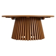 Lane 39 Inch Round Outdoor Teak Wood Coffee Table in Natural